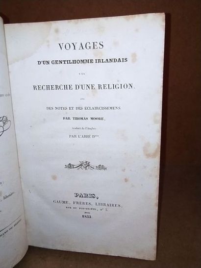 MOORE Thomas Voyages d'un gentilhomme irlandais à la recherche d'une religion. Edition...
