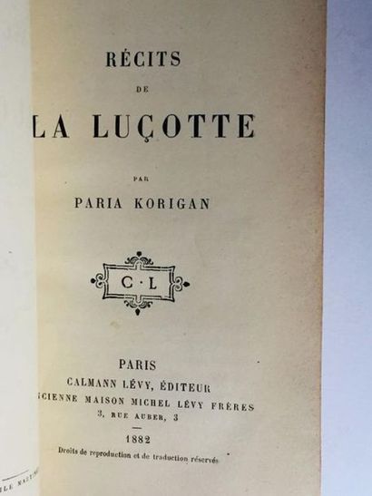 Paria Korigan Récits de la Luçotte. "Paria Korigan" pseudonyme de Céline Joséphine...