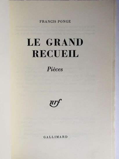 PONGE (Francis) Le Grand Recueil, NRF Gallimard, 1961

 in-8 , 213 pages complet.







...