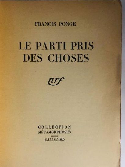 PONGE Francis Le Parti pris des choses est un recueil de poèmes en prose écrit par...