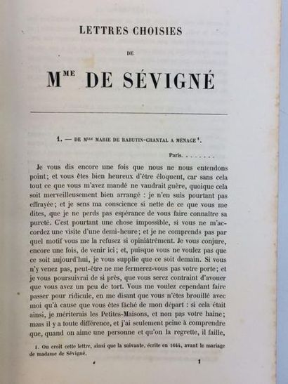 SEVIGNE Lettres de Madame de Sévigné. Belle reliure plein cuir à tranches dorées...