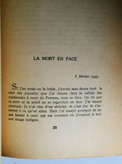BRASILLACH Robert Poèmes de Fresnes. Exemplaire Broché de 1949 

 Résumé :



BRASILLACH...