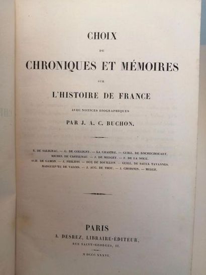 BUCHON Chroniques & mémoires de l'Histoire de France. Panthéon littéraire / Littérature...