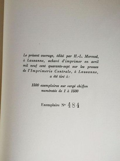 PONGE (Francis) Le Carnet du Bois de Pins.

éd. Mermod, Lausanne, 1947

in-8



broché,...