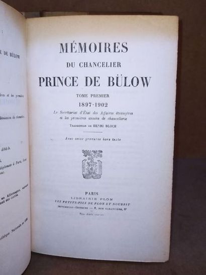 Bülow Prince de / Bloch Henri Memoirs of Chancellor Prince of Bülow. First edition...