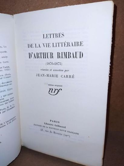 Carré Jean-Marie / Rimbaud Arthur LETTRES DE LA VIE LITTERAIRE D'ARTHUR RIMBAUD -...