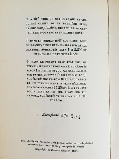 CHARDONNE (Jacques) EVA or the intercomputed log. First edition. One of the 2500...
