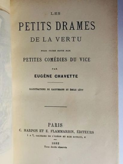 ‎‎CHAVETTE, Eugène / [KAUFFMANN] Les petits drames de la vertu. Ex Libris de Eug....
