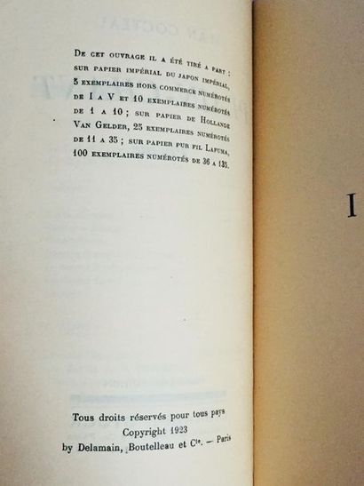 COCTEAU (Jean) Plain-Chant poem .third edition published the same year as the original...
