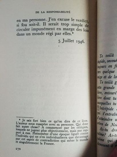 COCTEAU Jean La Difficulté d'être, une des oeuvres les plus intimes, Cocteau à 50...