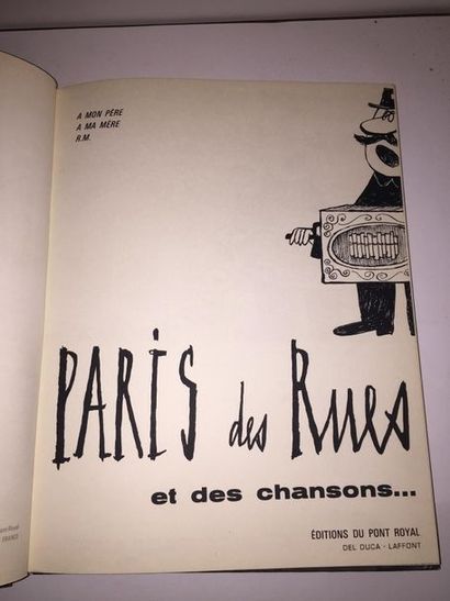 COLLECTIF Paris des rues et des chansons. Ed. orig. de ce bel ouvrage sur Paris,...
