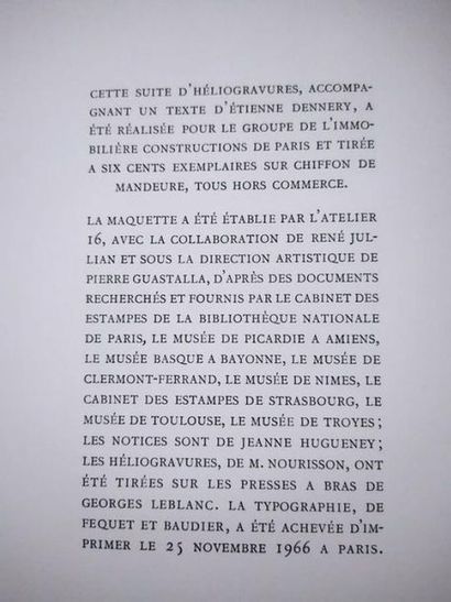 DENNERY Etienne MAISONS D'AUTREFOIS - Edition originale strictement hors commerce...