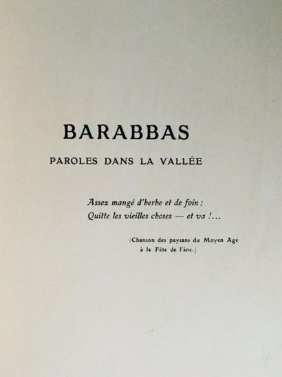 Descaves Lucien / STEINLEN Barabbas Paroles dans la vallée . Lucien Descaves 



...