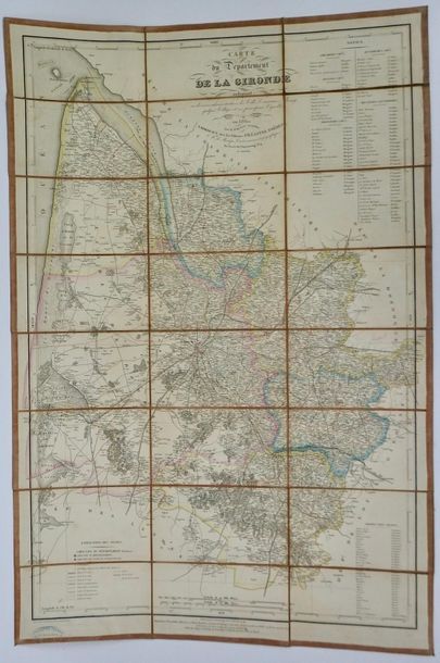 null PAGNAU: Carte du Département de la Gironde. Fillastre frères, 1860. Carte composée...