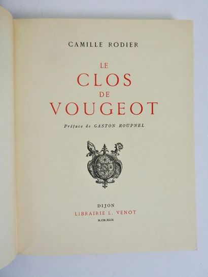 null RODIER (Camille): 2 vol. grand in-8 reliés demi-maroquin bordeaux moderne, couv....