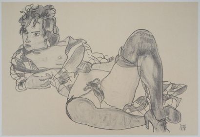 Egon SCHIELE Egon SCHIELE (after)

Reclining Nude



Stone lithograph after a charcoal...
