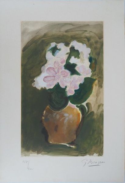 Georges Braque Georges Braque (1882-1963)

The pink bouquet, ca. 1955

Hand signed...