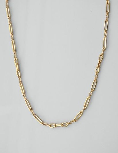 null BIG Germany, Fancy chain, single and double golden stitches, length 80 cm, circa...