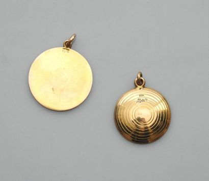 null Lot :  Médaille en or, 375 MM, gravée - Mexico - et médaille cerclée " Michael...