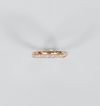 null Ring in pink gold, 750 MM, highlighted with diamonds, width 17 mm, size: 52,...