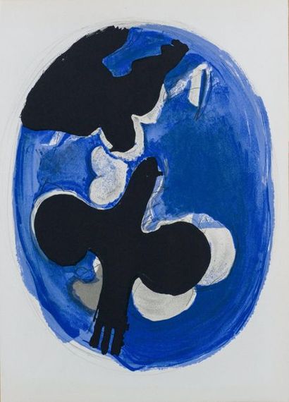 Georges Braque Georges BRAQUE (d'après)

Oiseaux noirs sur bleu, 1954



Lithographie...