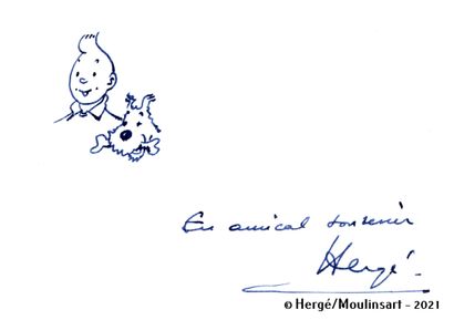 null HERGE

Dédicace représentant Tintin et Milou au verso d'une photo d'exploitation...