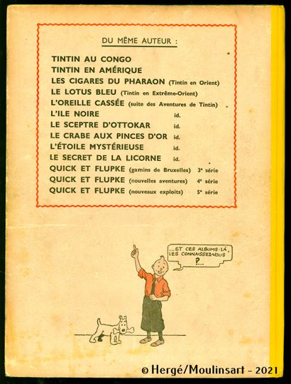null HERGE

Tintin et Milou

Le crabe aux pinces d’or

4ème plat A23 bis, 1945, 10148...