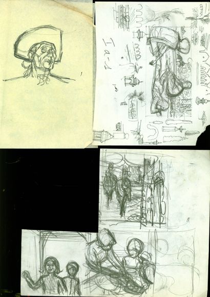 null +LOT 48+CUVELIER Paul

Corentin

Three pages of pencils and research for Corentin's...