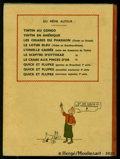 null HERGE

Tintin et Milou

L’île noire

NB, 4ème plat A17 bis, 1941, 4 HT couleur,...