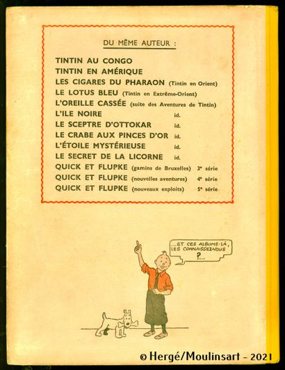null HERGE

Tintin et Milou

L’oreille cassée

4ème plat A23 bis, 1945, 17756 exemplaires,...