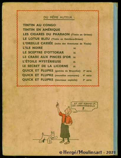 null HERGE

Tintin et Milou

L’île noire

Mer rouge, 4ème plat A23 bis, 1944, rare...
