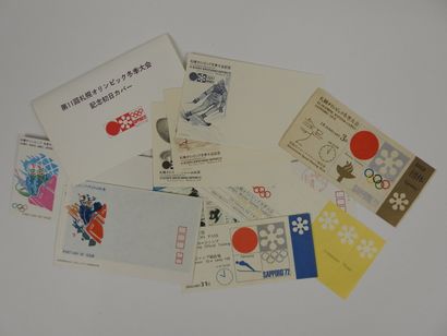 null Jeux Olympiques. Sapporo 1972, 17 pièces dont trois ensembles a : trois cartes...