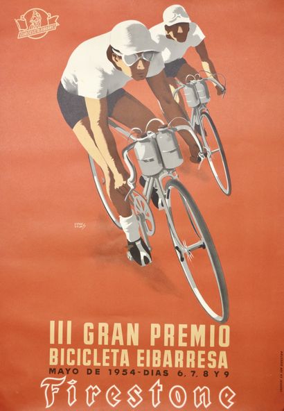 null Cyclisme. Troisième GP de San Sébastian/1954. Affiche de cette course d'un jour,...