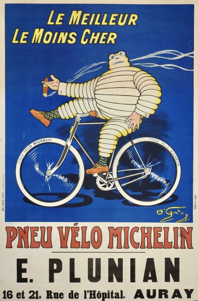 null Cyclisme / MICHELIN / Bibendum / Cigare / Beynac. Affiche originale non entoilée....