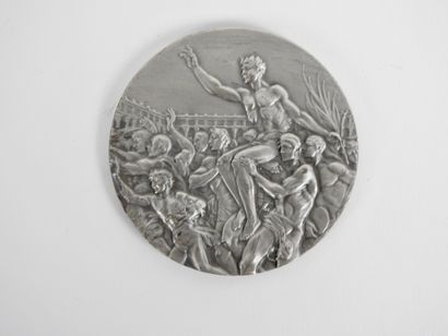 null Jeux Olympiques. Helsinki 1952, médaille de vainqueur en argent, avers : la...