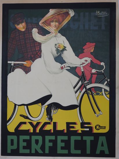null Cyclisme / Perfecta. Affiche originale entoilée. L'ambassadrice des cycles Perfecta...