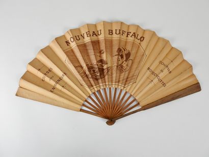 null Cyclisme. Le nouveau Buffalo/1902. Eventail pour la promotion du Nouveau Buffalo...