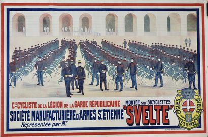 null Cyclisme / Militaria / Saint-Etienne. Affiche originale. La Compagnie Cycliste...