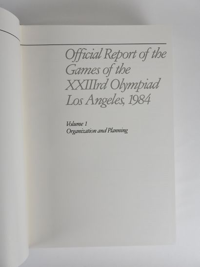 null Jeux Olympiques. 1984 (Los Angeles); Official report of the Games of the XXIIIè...