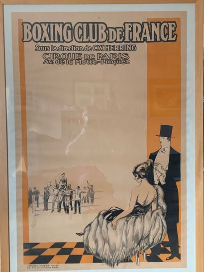 null Boxing. Original poster. Paris/Cirque de Paris/ Poster to transpose, with canvas...