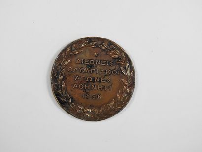 null Jeux Olympiques. 1896 (Athènes). Médaille de participant. Bronze. Avers, Nike,...