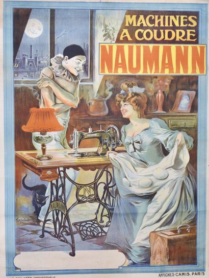 null Machine à coudre. Affiche originale. La machine à coudre Naumann est la reine...