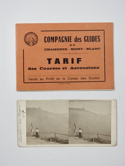 null Alpinisme. Chamonix/Guides/Tarifs/Photo. Deux pièces : a) Catalogue officiel...