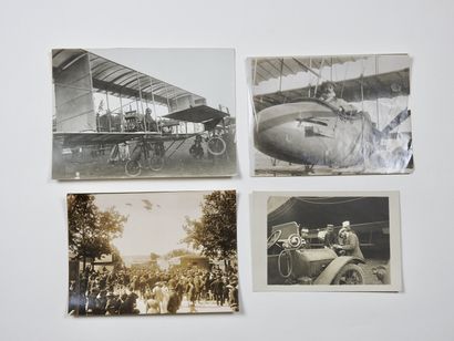 null Aviation. Four signed photos, silver prints: a) Paulhan by Charles Delius, small...