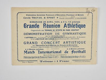 null Football. Foot Rouge. Rare carte invitation payante (1f) d'un match entre les...