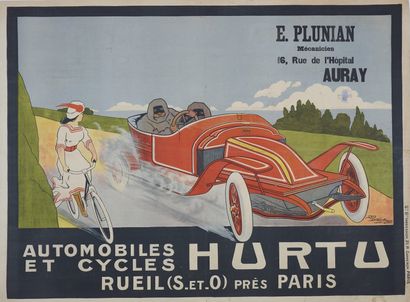 null Automobile / HURTU / Rueil / Albert. Affiche originale entoilée. "Automobiles...