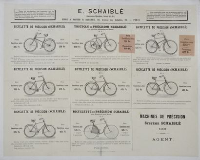 null Cyclisme. Affiches entoilée/1891. Cycles Schaiblé et Cycles E.Larippe. Deux...