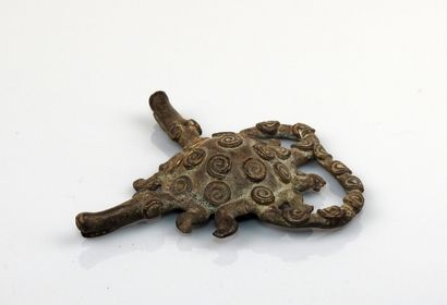 null Poids pour peser l’or en forme de double crocodile

Bronze 7.6 cm

Afrique Ghana,...