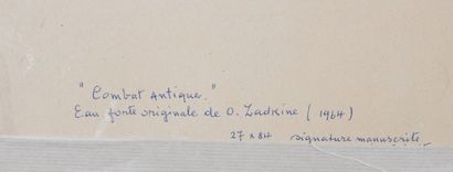 null Ossip Zadkine (1890-1967) 

Sans titre, 1964

Eau forte sur papier signé et...