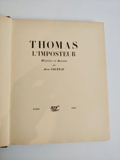 null Jean Cocteau : Thomas l’imposteur. Gallimard, 1927. In-8 cartonnage d’époque,...
